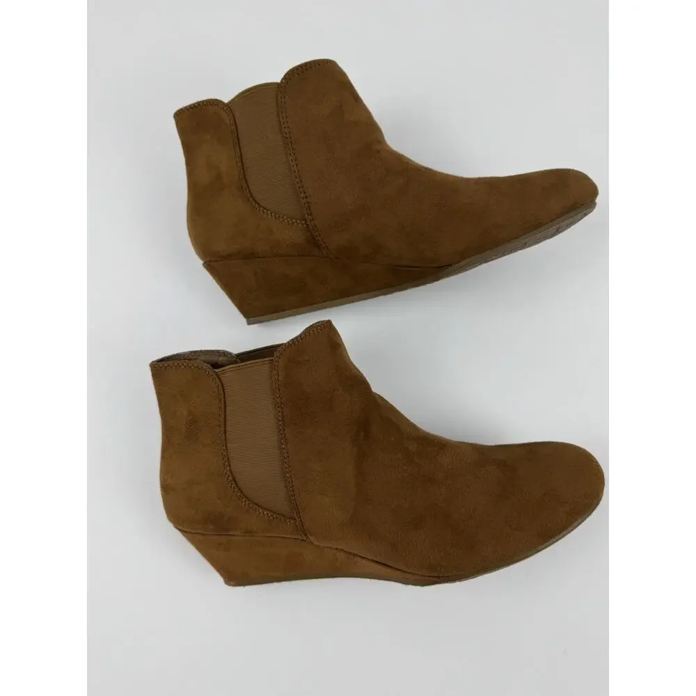 Marbella Wedge Heel Booties - Boot Chocolate SIZE 7.5